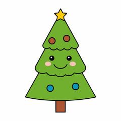 christmas tree vector illustration