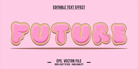 typography future word art illustration, editable text effect