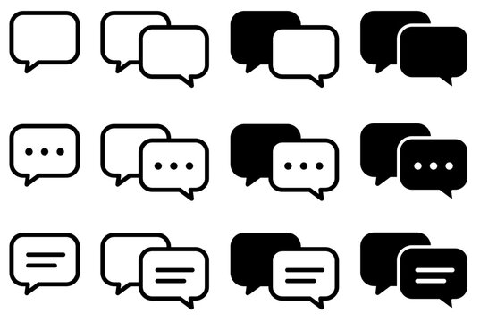 チャット・トーク・ふきだしのアイコン 四角