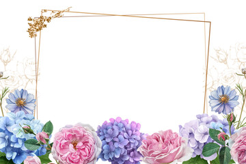 Editable Template Vintage Flower Frame Design