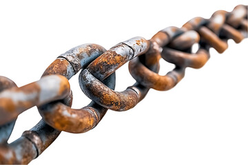 Obraz premium Rusty Metal Chain Links on Black Background