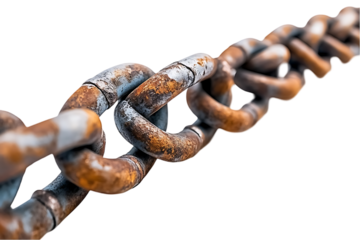 Rusty Metal Chain Links on Black Background