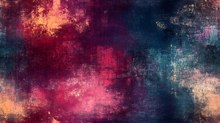 A vibrant abstract design with mottled color patterns.