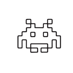 Hand Drawn Kids Playing Video Game Icon Set in Black and White