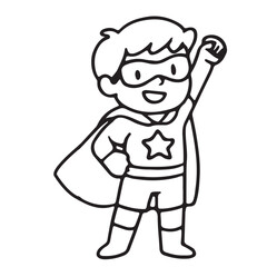 Hand Drawn Icon Set of Kids Playing Dress Up in Character Costumes Black and White
