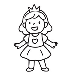 Hand Drawn Icon Set of Kids Playing Dress Up in Character Costumes Black and White