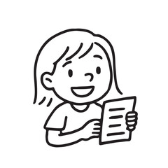 Kids Classroom Presentation Hand Drawn Icon Set Black and White