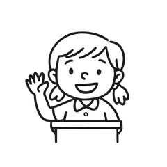 Kids Classroom Presentation Hand Drawn Icon Set Black and White