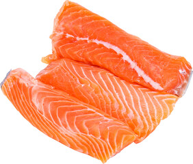 Fresh Salmon Meat Isolated From Background