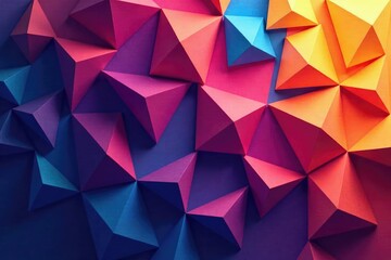 Fototapeta premium Intricate geometric shapes form a vibrant, colorful background , digital, backdrop, graphic