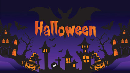 vector halloween wall backdrop
