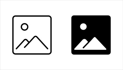 Set of pictures linear icon. Digital photo library. Multimedia management. vector illustration on white background
