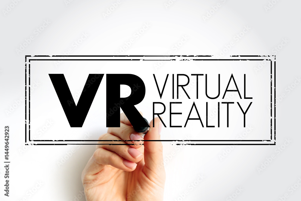 Aufkleber vr virtual reality - computer-generated environment with scenes and objects that appear to be real, 