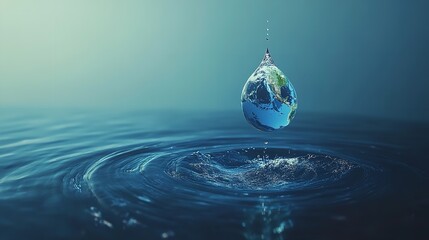 World Water Day is a globe in the shape of a drop of water