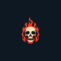 Skull burning logo