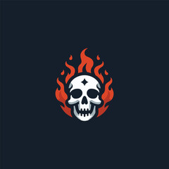 Skull burning logo