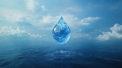 World Water Day is a globe in the shape of a drop of water