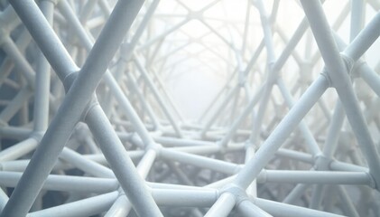 Obraz premium Subtle grayscale latticework featuring interwoven lines & angles, gray, texture