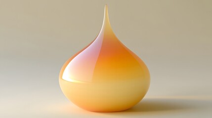 Abstract Orange Yellow Liquid Drop 3D Render