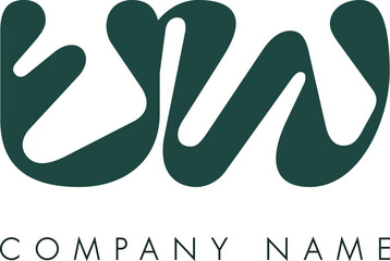 Creative Abstract Initial Letter UW Logo Design