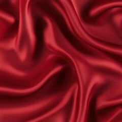 Fototapeta premium Red silk fabric drapes, luxurious texture, elegant background, design resource