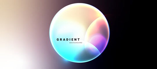 Futuristic sphere with glowing gradients on dark gradient background.
