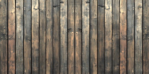 A detailed view of aged  Rustic Wooden Planks Forming a Vintage Weathered Wall
