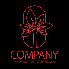 logo paysagiste jardinier main verte feuille 