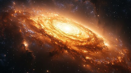 Fototapeta premium Hyper-Realistic Spiral Galaxy - Deep Space Astrophotography with Sharp Depth of Field for Science Publications & Educational Resources
