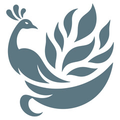 Elegant Peacock Design: Abstract Bird Illustration