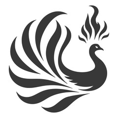 Majestic Phoenix Bird: Fire Wings Logo Design