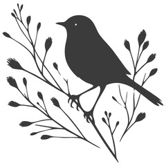 Silhouette of a Bird on Branches