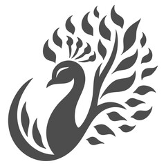 Elegant Peacock Bird Design:  Nature Inspired Vector Art