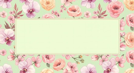 Floral Background with Pastel Colors for Invitations or Greeting Cards  