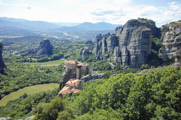 Panoramic view of Meteora Monasteries, Greece