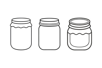 Jam jar outline  vector bundle  illustration, Jam jar Line art