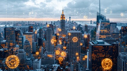 City skyline viewpoint