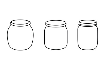 Jam jar outline  vector bundle  illustration, Jam jar Line art