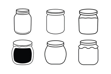 Jam jar outline  vector bundle  illustration, Jam jar Line art