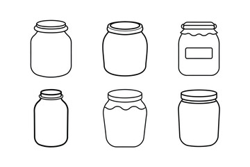 Jam jar outline  vector bundle  illustration, Jam jar Line art