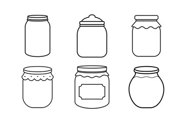 Jam jar outline  vector bundle  illustration, Jam jar Line art