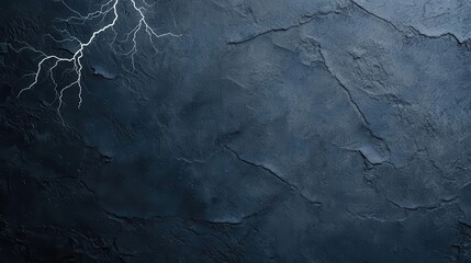 Naklejka premium A damp concrete wall with visible cracks, merged with abstract lightning bolts, symbolizing raw energy