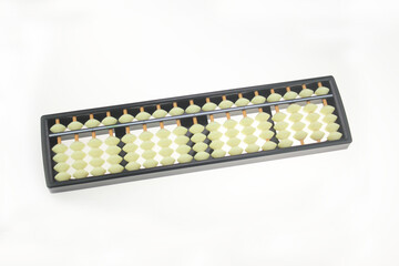 traditional abacus for efficient arithmetic, a calculation tool performing arithmetic, white light...