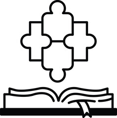 puzzle piece with a book on top of it