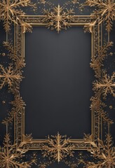 Intricate snowflake border frames elegant Christmas card design , xmas, vector snowflake