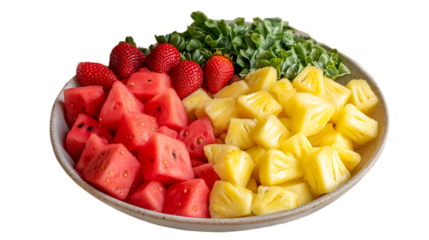 Vibrant Summer Fruit Salad with Watermelon Pineapple and Strawberries