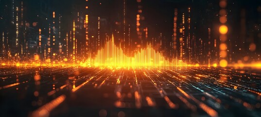 Futuristic tech backdrop with glowing elements representing forex, financial systems, and digital trading platforms

