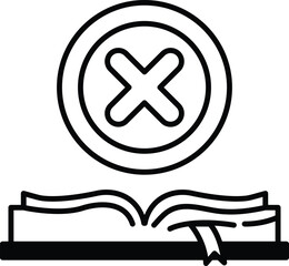Obraz premium X is drawn on top of an open book