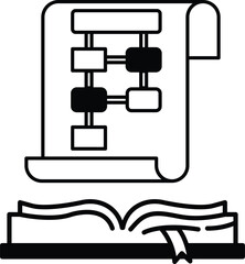 book with a diagram of a flow chart on the page