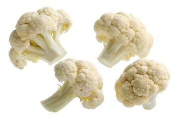 Fresh Cauliflower Florets on White Background